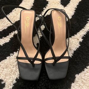 Black Block Heeled Sandal